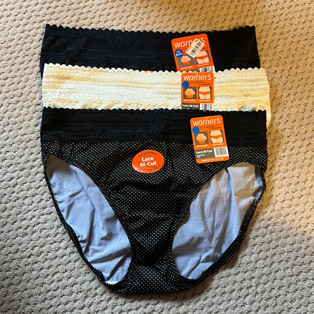Warner’s lace hi cut panties set of 3